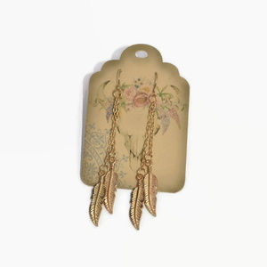 Gold feather Earring, Boho Earrings